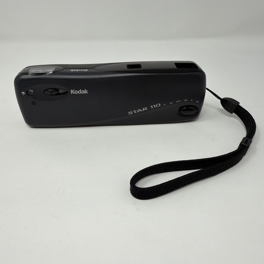 Kodak Star 110 Compact 110 Film Camera Fixed Focus Built-In Flash Black